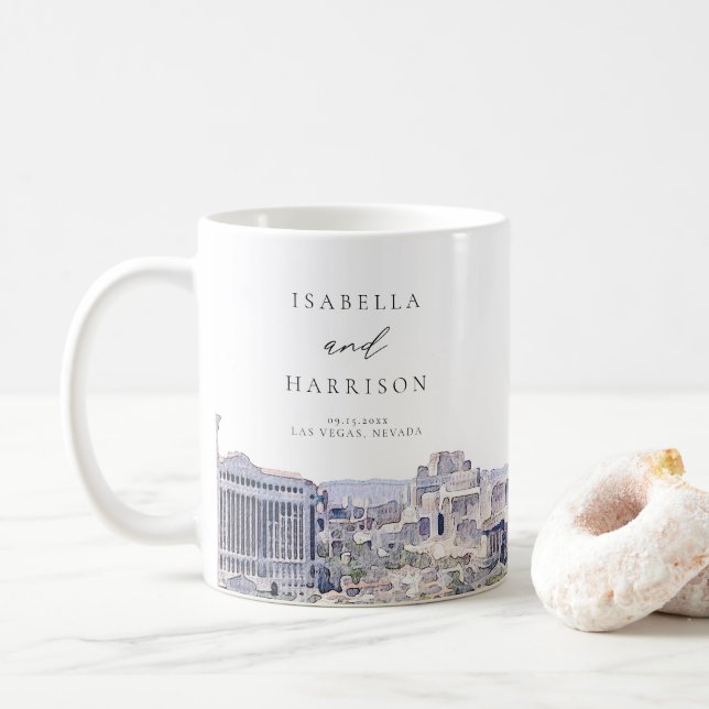 Mug Noms des Mariages de ligne aérienne LAS VEGAS NEVA (Avec donut)