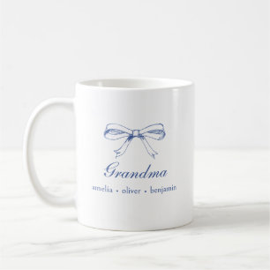 Mug Noms des petits-enfants de grand-mère Nœud bleu Co