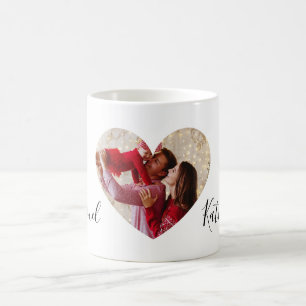 Mug Noms et photo dans le symbole de l'amour