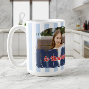 Mug Noms personnalisés Photo Rayures Prépa Grand-père