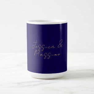 Mug Noms professionnels tendance minimalistes Bleu & O