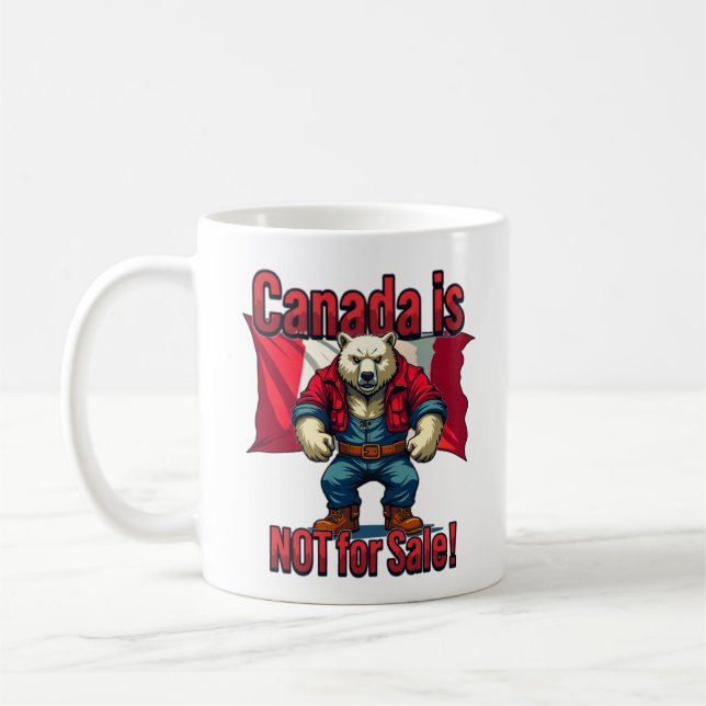 Mug NON À VENDRE, Canada, Bear Polar Lumberjack, Drape (Gauche)