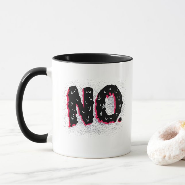 Mug Non : Déclaration négative manuscrite (Avec donut)