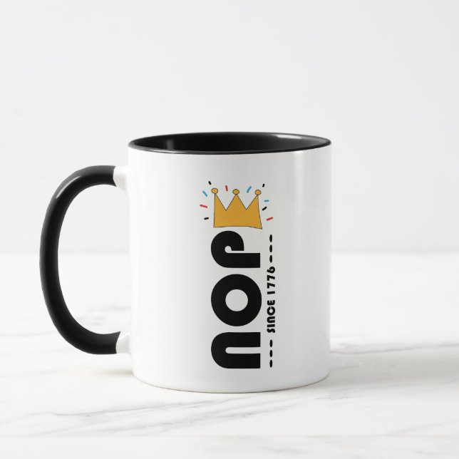 Mug Non depuis 1776 Pas de rois Drôle Anti-Monarchie (Gauche)