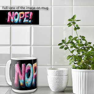 Mug NON Merci Texte Coloré Drôle