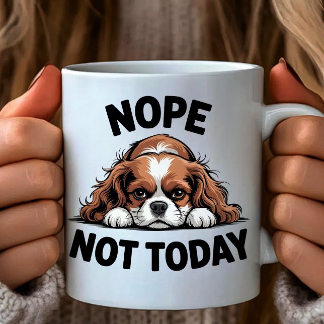 Mug Non pas aujourd'hui Mème de chien Pug drôle (Créateur téléchargé)