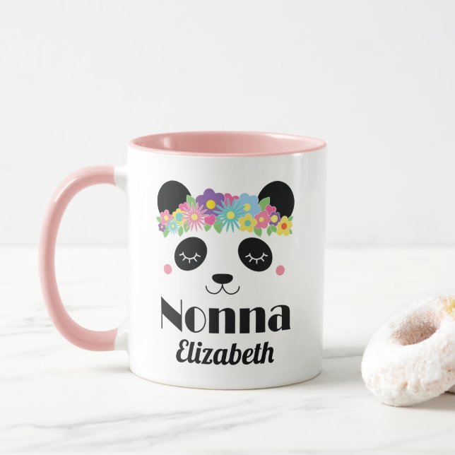 Mug Nonna Grandma Panda personnalisée (Avec donut)