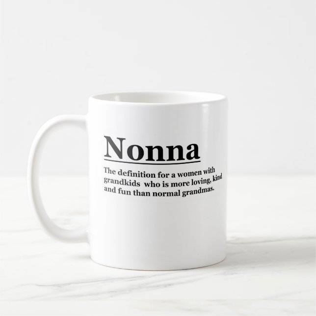 Mug Nonna Mug. Cadeau Personnalisé Grand-Mère. (Gauche)