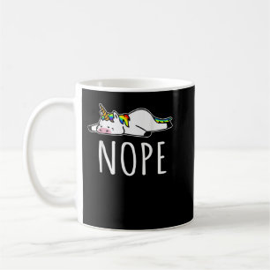 Mug Nope Unicorn Nah Ne Va Pas Le Faire, Drôle Lazy 93