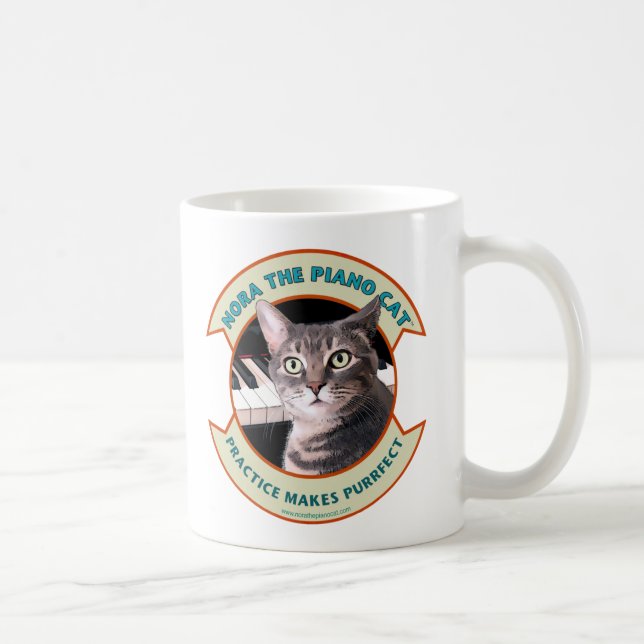 Mug Nora Le Chat au Piano 001 (Droite)