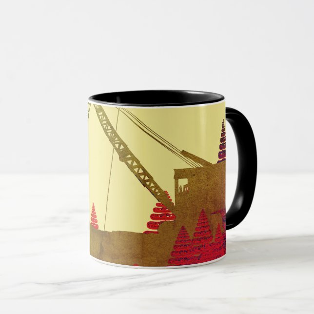 Mug Nord-Ouest, grue et lunette, art INGÉNIEUR OPÉRATI (Devant droit)