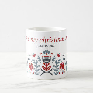 Mug Nordic Folk Art Dala Horse Noël