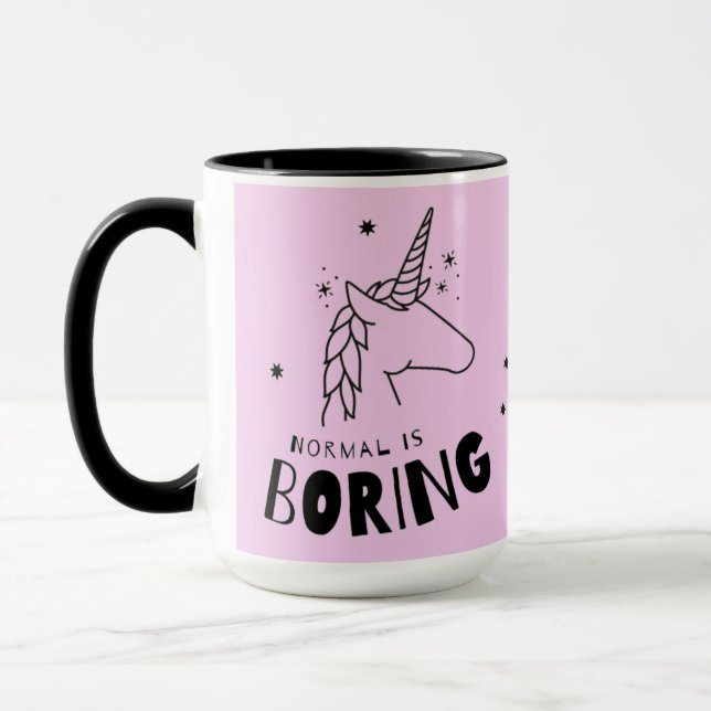 Mug Normal est ennuyeux être une licorne amusant texte (Gauche)