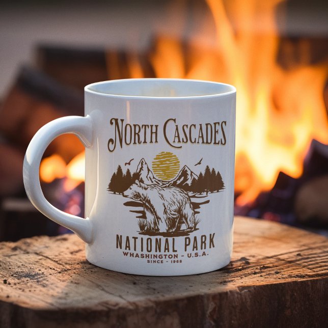 Mug North Cascades National Park Old-School Scenery (Créateur téléchargé)