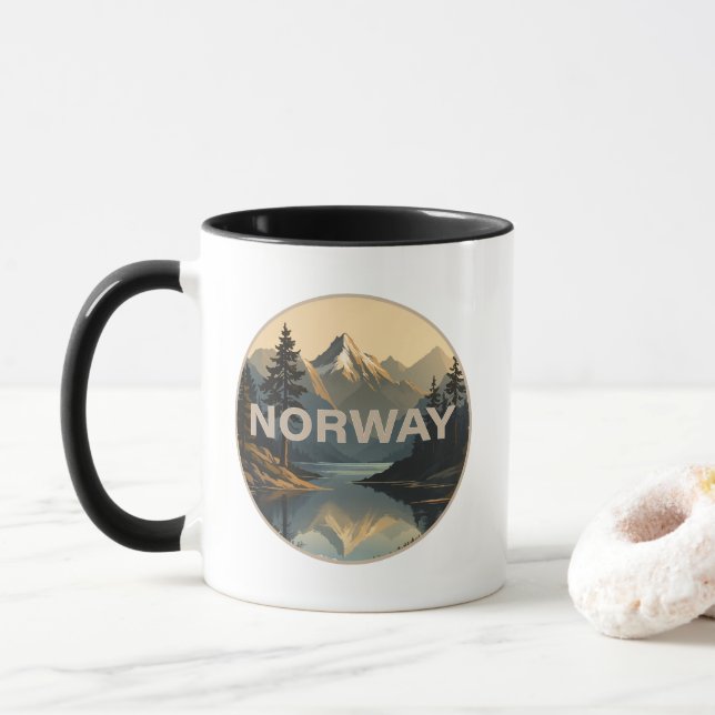 Mug Norvège Norge Scandinavie Europe (Avec donut)