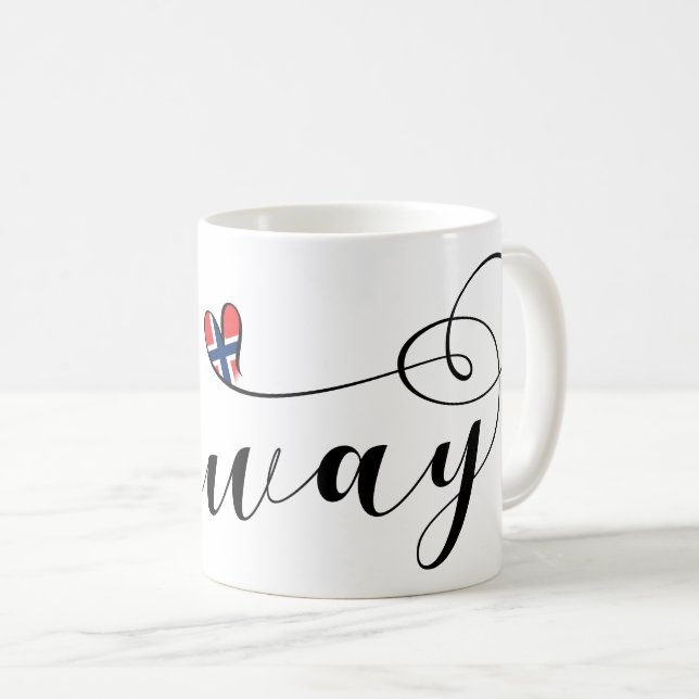Mug Norwegian Flag Heart, Norvège (Devant droit)