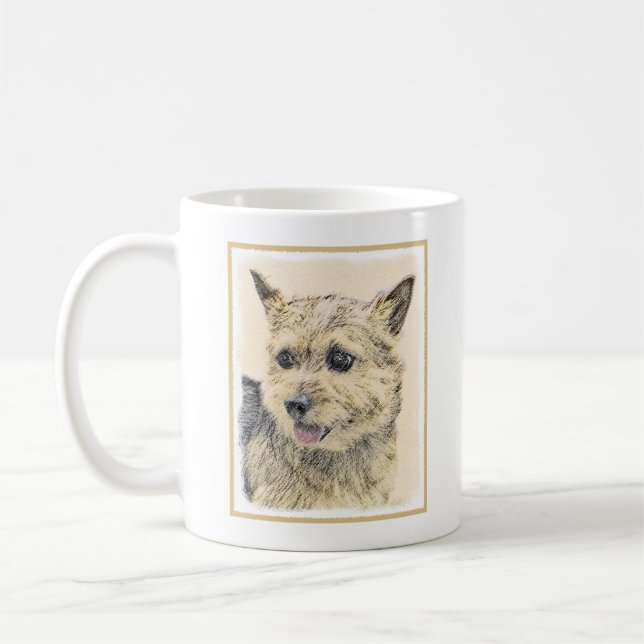 Mug Norwich Terrier Peinture - Cute Original Chien Art (Gauche)