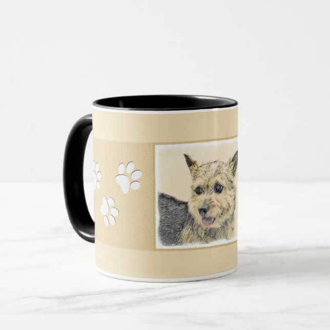 Mug Norwich Terrier Peinture - Cute Original Chien Art (Devant gauche)