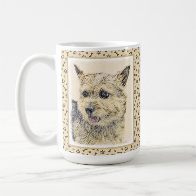 Mug Norwich Terrier Peinture - Cute Original Dog Art (Gauche)