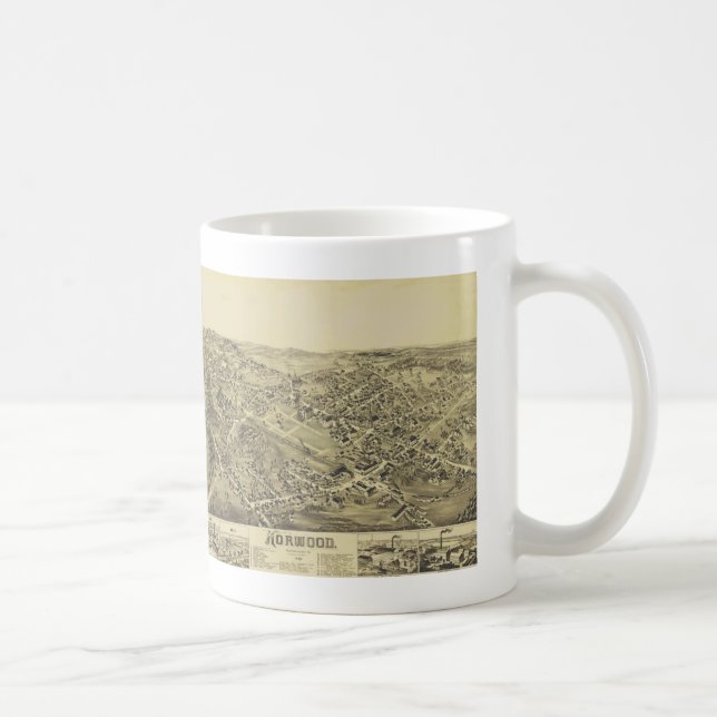Mug Norwood, MA Carte Vintage 1882 (Droite)
