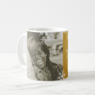 Mug Nos premiers Snowflakes dorés de Noël minimalistes