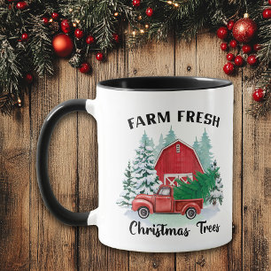 Mug Nostalgie Ferme Arbres de Noël frais