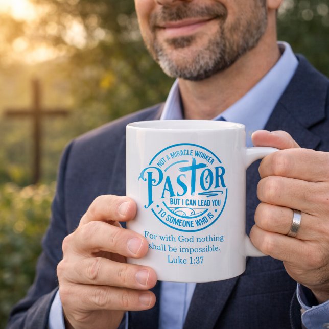 Mug Not A Miracle Worker Blue Pastor Appreciation (Créateur téléchargé)