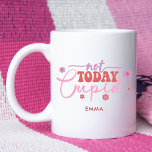 Mug Not Today Cupid Funny Saying Custom Name<br><div class="desc">Add a name,  and easily create your personalized mug. Click EDIT DESIGN to change the name color. You can TRANSFER this DESIGN on other Zazzle products and adjust it to fit most of the Zazzle items. Thank you for choosing our designs and stopping by Standard Studio Designs.</div>