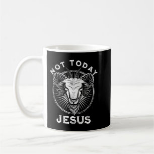 Mug Not Today Jesus Funny Satanic Atheist Black Goth M