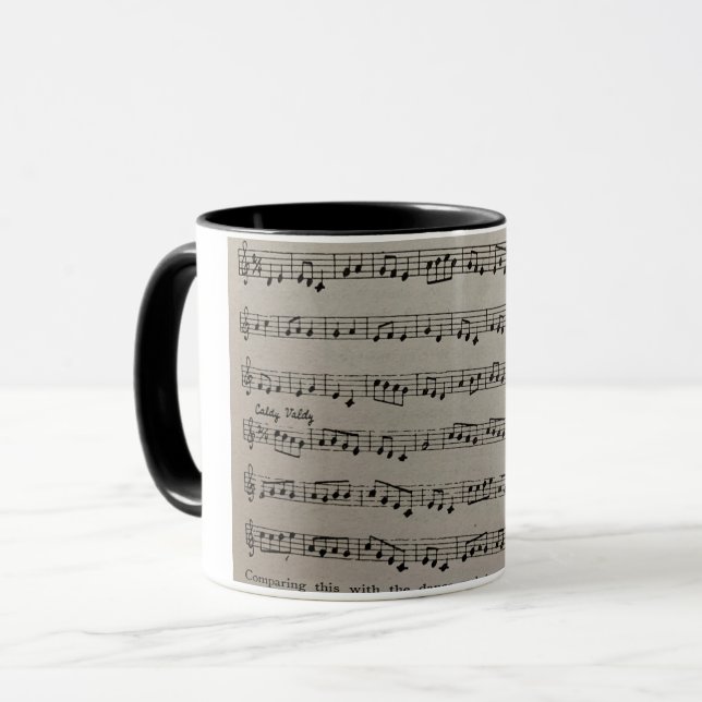 Mug Notation musicale notes de musique symphonique cla (Devant gauche)
