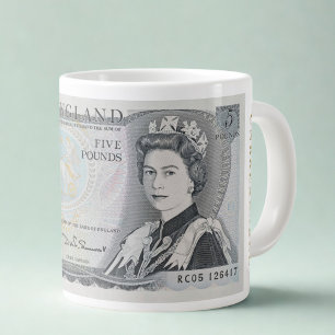 Mug Note britannique de 5 £ de 1971 – Reine Elizab