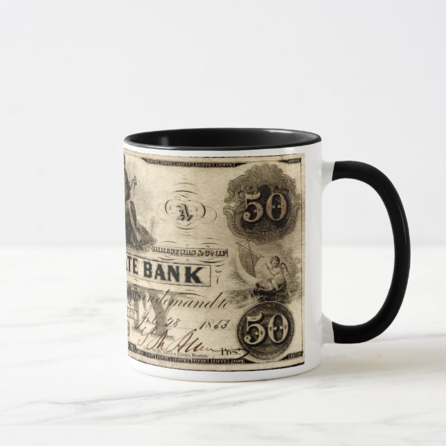 Mug Note de 50 dollars Cochituate 1853 (Droite)