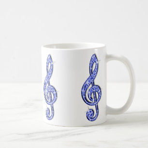 Mug Note de musique bleu scintillant