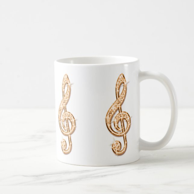 Mug Note de musique orange scintillante (Droite)