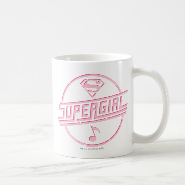 Mug Note de musique rose Supergirl (Droite)