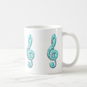 Mug Note de musique sarcelle scintillante