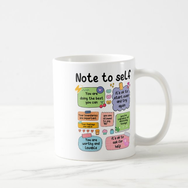 Mug Note : Psychologue De L'École D'Autosanté Mentale  (Droite)