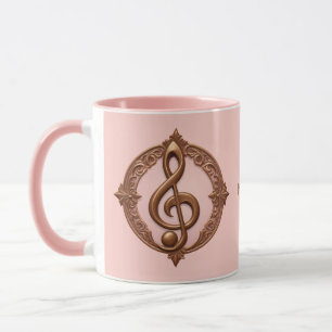 Mug Note sur le Clé musical de nom personnalisé