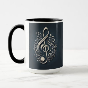 Mug Note sur le Clé musical de nom personnalisé