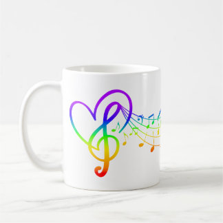Mug Notes de musique arc-en-ciel coloré, LGBTQ, Gay pr