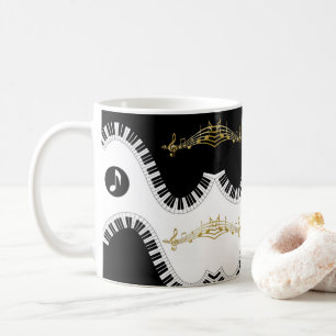 Mug Notes de musique Black White Piano Musique Musique