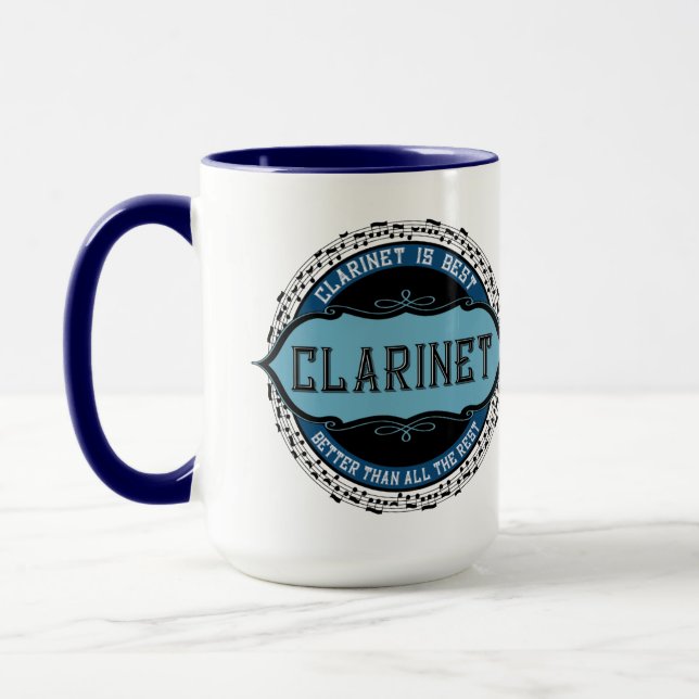 Mug Notes de musique Clarinet Cercle (Gauche)