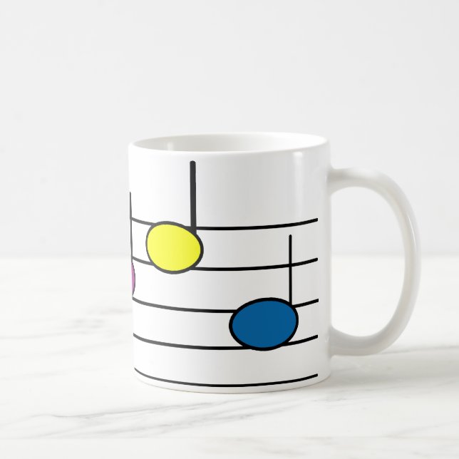 Mug Notes de musique colorées motif moderne (Droite)