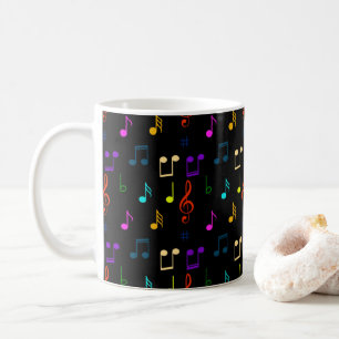 Mug Notes de musique colorées Musicien Note de musique