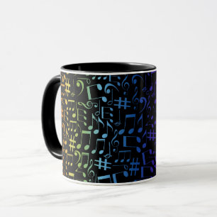 Mug Notes de musique colorées musiciens amateurs de mu