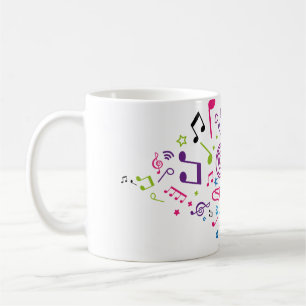 Mug notes de musique de motif de couleur de musique