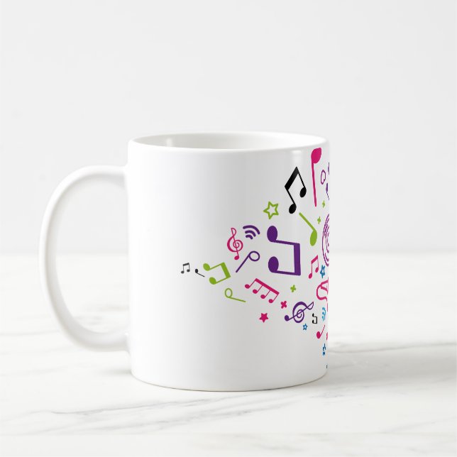 Mug notes de musique de motif de couleur de musique (Gauche)