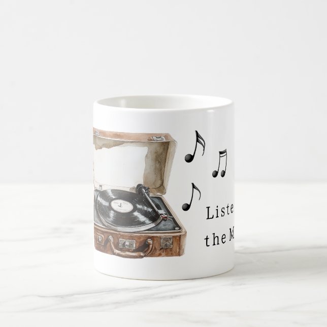 Mug Notes de musique de platine tourne-disque (Centre)