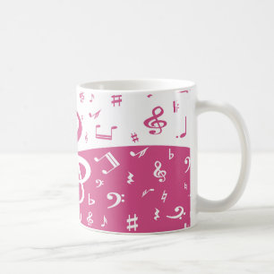 Mug Notes de musique de vague de clef triple dans le