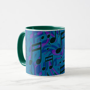 Mug Notes de Musique  Motif Musical Tourbillonnant Ble
